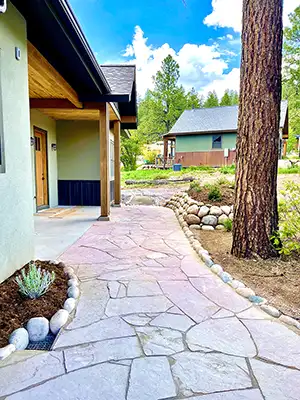 flagstone patio landscaping near Durango