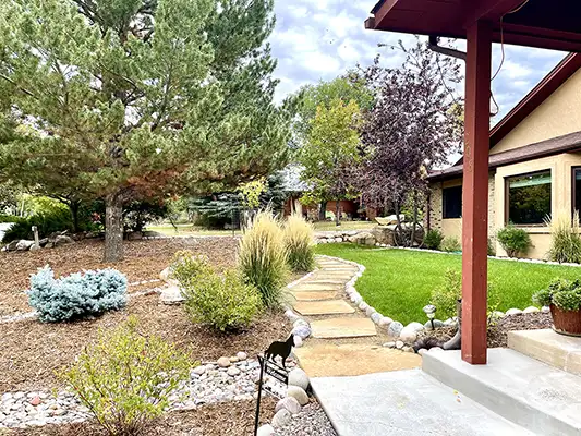 FLagstone patio and plant material near Durango
